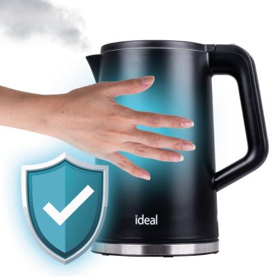 10. Ideal Wasserkocher 1,7 l, Edelstahlgehäuse, Leistung 1500 W, Schwarz