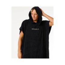 RIP CURL Marken-Kapuzenhandtuchponcho schwarz
