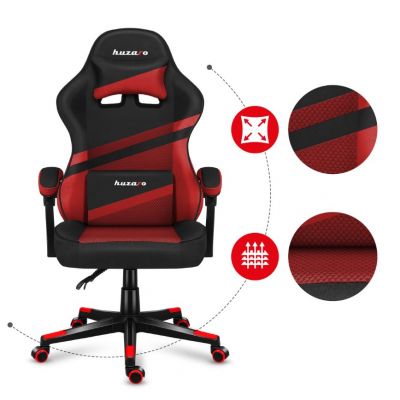 2. Huzaro Force 4.4 Gaming-Stuhl aus rotem Netzgewebe
