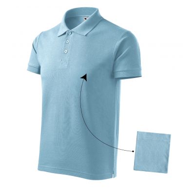 4. Malfini Cotton M MLI-21215 blaues Poloshirt
