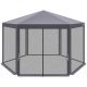 10. Sechseckiger Gartenpavillon 2x2x2x2,5 m mit Moskitonetz, Grau
