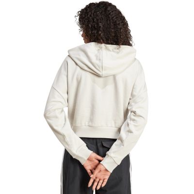9. Damen adidas Essentials 3-Streifen French Terry Quarter-Zip Hoodie Beige JN1958