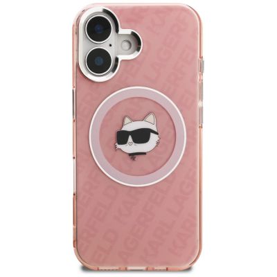 3. Karl Lagerfeld IML Choupette Head Logo MagSafe iPhone 16 Hülle - Pink