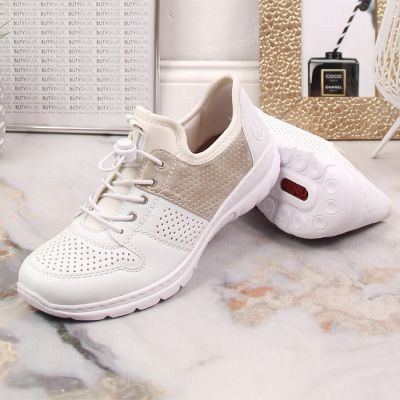 9. Bequeme Rieker W L3254-80 weiße Schuhe