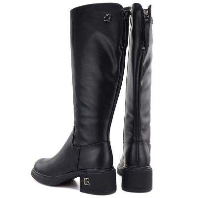 5. Schwarze Damen-Ankle-Boots aus Leder, Vinceza FIO27-67056