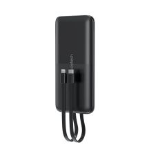 Choetech B654 10000 mAh 22,5 W USB-A/USB-C/Micro-USB-Powerbank mit integriertem USB-C/ Lightning Kabel – Schwarz