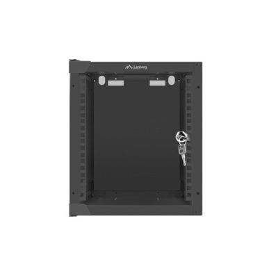 2. Lanberg WF10-2306-10B Einzelschrank (6 HE; 329 mm / 280 mm / 310 mm; Wandmontage; Glas; 10"; Schwarz)