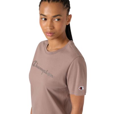4. Champion Damen Kurzarm-T-Shirt Dunkelbeige 119125 MS513