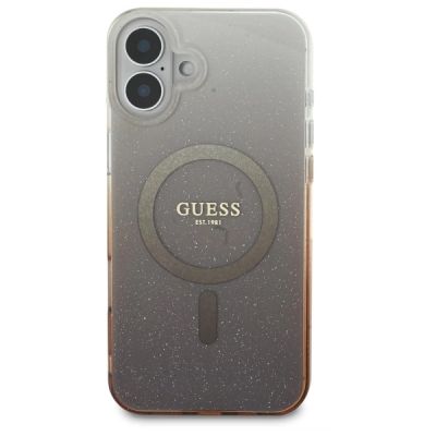3. Guess IML Glitter Gradient MagSafe-Hülle für iPhone 16 – braun