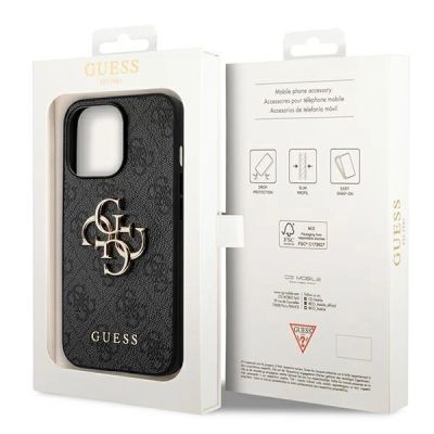 8. Guess 4G Big Metal Logo Case für iPhone 14 Pro - Grau
