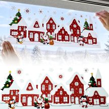 DEKORATIVER FENSTERAUFKLEBER 20 × 50 CM MIT GLITZER – MIX