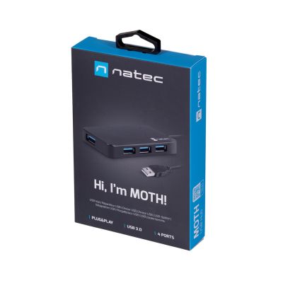 3. Hub NATEC Moth NHU-1342 (4x USB 3.0; schwarz)