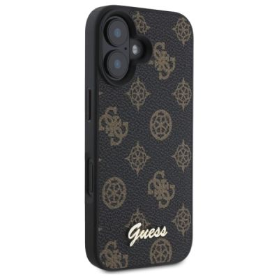 4. Guess Peony Script MagSafe-Hülle für iPhone 16 – Schwarz