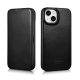 32. iCarer CE Oil Wax Premium Leather Folio Case Leather Case iPhone 14 Plus Magnetic Flip MagSafe Black (AKI14220707-BK)