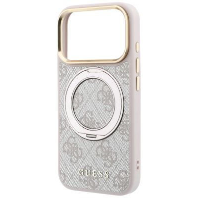 6. Guess Ring Stand 360 4G Classic Logo MagSafe Hülle für iPhone 17 Pro Max / 18 Pro Max - Pink