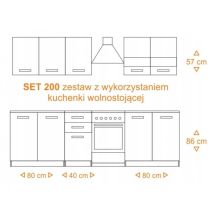 Küchenset 2 m, weiß matt, handgefertigte Arbeitsplatte