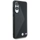 4. BMW Leather Oversized Stripes MagSafe Hülle für Samsung Galaxy S25 Edge - Schwarz