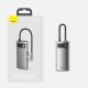 21. Baseus Metal Gleam 4in1 Multifunktions-HUB USB Typ C - USB Typ C Stromversorgung 100 W / HDMI 4K 30 Hz / 1x USB 3.2 Gen 1 / 1x USB 2.0 (CAHUB-CY0G)