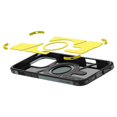 6. Spigen Tough Armor MagSafe Hülle mit Ständer für iPhone 16 Pro – Grün