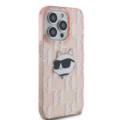 4. Karl Lagerfeld IML Choupette Head & Monogram Hülle für iPhone 13 Pro Max – Rosa