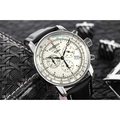 4. Herrenarmbanduhr ZEPPELIN 100 Yahre 8680-3 + BOX