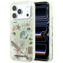 Karl Lagerfeld Liquid Glitter Strand- und Sandhülle für iPhone 17 Pro / 18 Pro – Beige