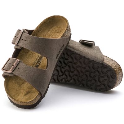 2. Birkenstock Arizona Kids Birko-Flor Nubuk Mocha schmale Flip-Flops für Kinder (0552893)