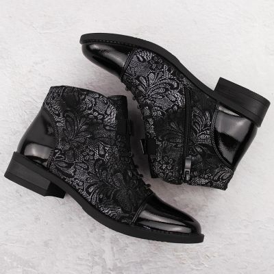 5. Schwarze Damen-Arbeitsstiefel mit Socken Sabatina