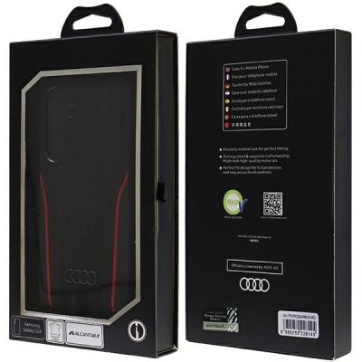 7. Audi Echtleder MagSafe S24 S921 schwarz-rot/schwarz-rot Hardcase AU-TPUPCS24-R8/D3-RD