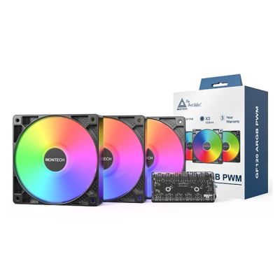 4. Montech GF120 PWM ARGB Lüfter, 3 Stück - 120 mm