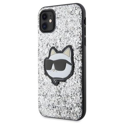 2. Karl Lagerfeld KLHCN61G2CPS iPhone 11 / Xr 6,1" Silber/Silber Hardcase Glitter Choupette Patch