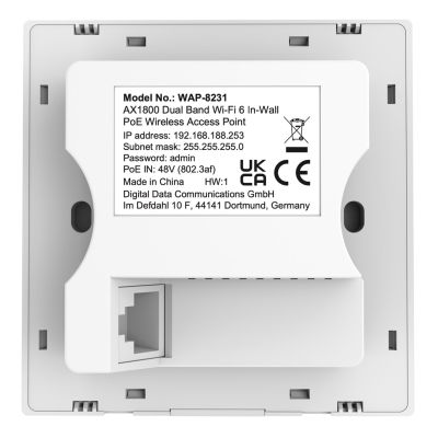 5. LevelOne AX1800 Dualband-WLAN-PoE-Access-Point (6 Mbit/s, 1800 Mbit/s, 574 Mbit/s, 1201 Mbit/s, 10, 100, 1000 Mbit/s, 2,412, 2,484, 5,18, 5,825 GHz, IEEE 802.11a, IEEE 802.11ac, IEEE 802.11ax, IEEE 802.11b, IEEE 802.11g, IEEE 802.11b)