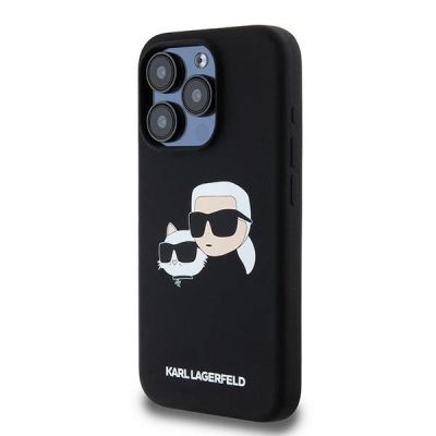 2. Karl Lagerfeld Silikon Karl&Choupette MagSafe Hülle für iPhone 15 Pro Max – Schwarz