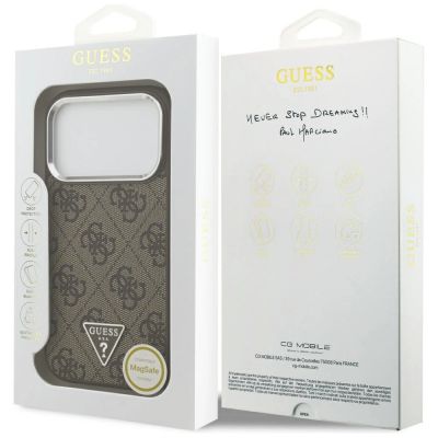 8. Guess 4G Triangle Logo MagSafe Hülle für iPhone 17 Pro - Braun