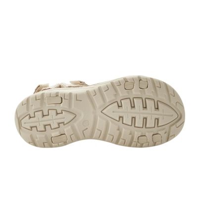4. Lee Cooper Damen-Sandalen mit Klettverschluss für den Sommer am Strand, hellbeige Creme