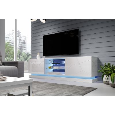 4. TV-Schrank QIU 200 MDF weiß glänzend/weiß glänzend