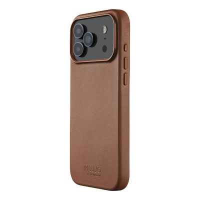 Mujjo Lederhülle – MagSafe-kompatible Lederhülle für iPhone 17 Pro Max (hellbraun)