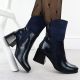 5. Damen-Lack-Stiefeletten mit Blockabsatz, blau M.Daszyński SA269-1