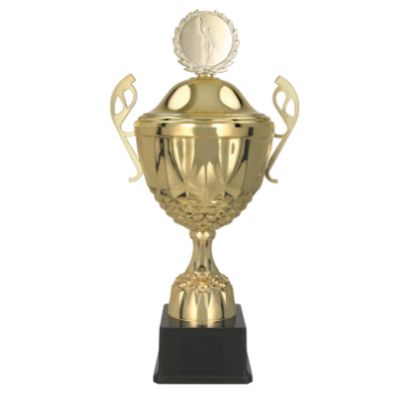 5. Goldener Metallbecher mit Deckel MUFA