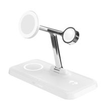 HyperJuice Qi2 4-in-1-Ladestation / Charging Stand – Weiß