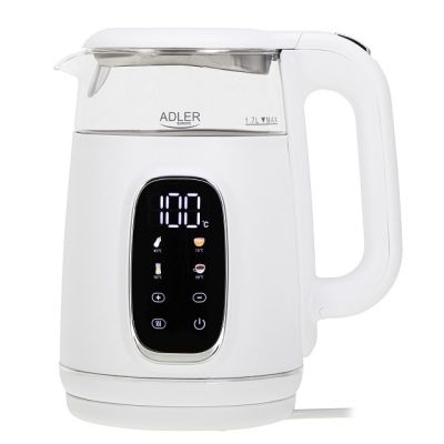 ADLER AD 1305 Wasserkocher, weiß und silber