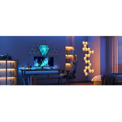16. Govee H606A Glide Hexagon Light Panels Ultra 7er-Pack | LED-Beleuchtung | RGBIC, 2,4-GHz-WLAN, Bluetooth