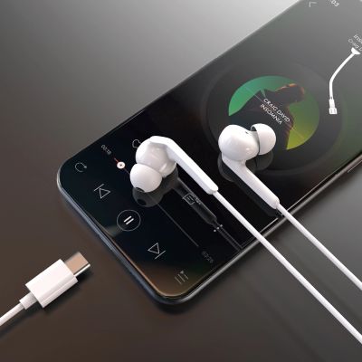 3. Dudao X3C+ kabelgebundener USB-C In-Ear-Kopfhörer 1,2 m – Weiß