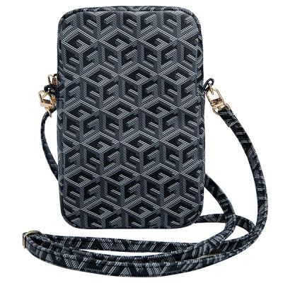 4. Guess Zip GCube Bottom Stripe Handytasche – Schwarz