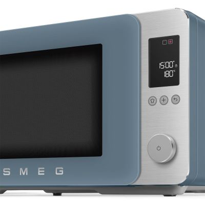 15. Smeg MOC02SBMEU Mikrowelle, blau, Kombi-Mikrowelle für die Arbeitsplatte, 27 l, 900 W