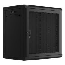 Wandregalschrank 19" 12U 600X450 SCHWARZ PERFORIERT TÜR LANBERG (FLAT PACK)