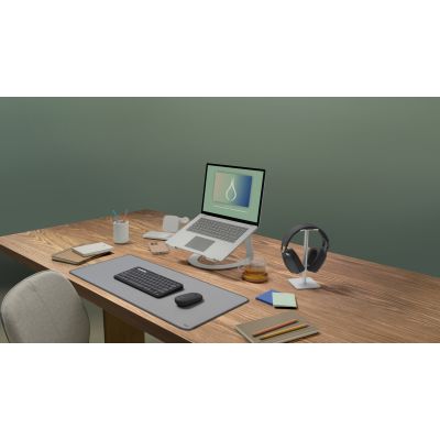9. Logitech 920-012203 Tastatur und Maus inklusive, universell, kabellos (RF) + Bluetooth, QWERTZ-Tastatur, deutsches Graphit-Design