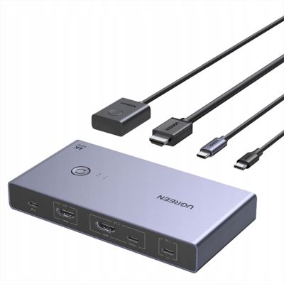Ugreen USB-C + HDMI 4K 60Hz 2-in-1 KVM-Switch – Grau
