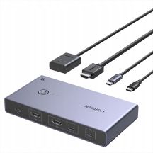 Ugreen USB-C + HDMI 4K 60Hz 2-in-1 KVM-Switch – Grau