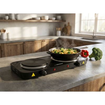 14. ESPERANZA Elektroherd Yellowstone 1500W + 1000W Schwarz EKH014K